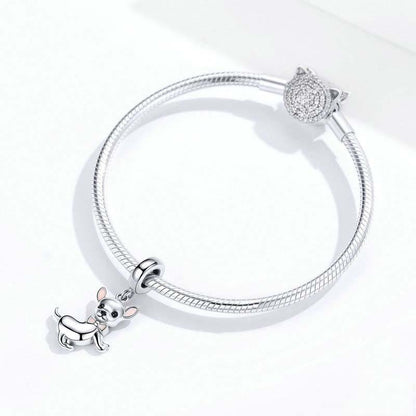 925 Sterling Silver Chihuahua Charm Pendant For Diy Bracelets