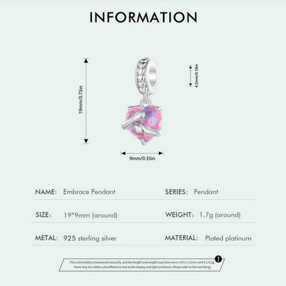 925 Sterling Silver Scc2540 Heart Pendant For Diy Bracelets