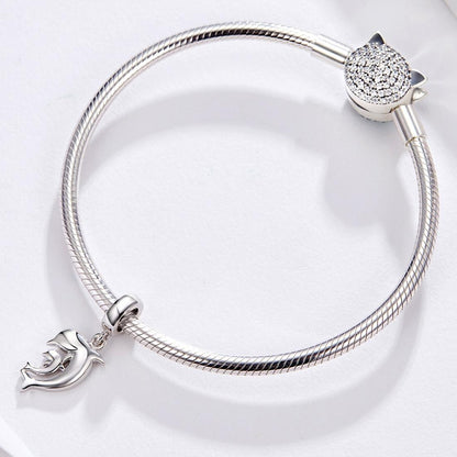 925 Sterling Silver Dolphin Pendant For Bracelet Or Necklace