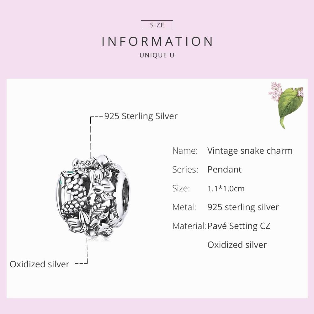 925 Sterling Silver Retro Snake Bead Bracelet / Necklace Accessory Set