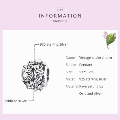 925 Sterling Silver Retro Snake Bead Bracelet / Necklace Accessory Set