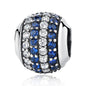 925 Sterling Silver Blue Diamond Beaded Bracelet & Necklace Set