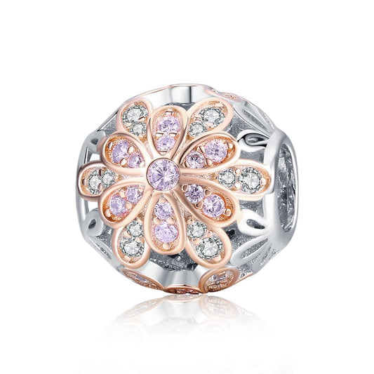 925 Sterling Silver Flower Stamen Diamond Beads For Diy Bracelets