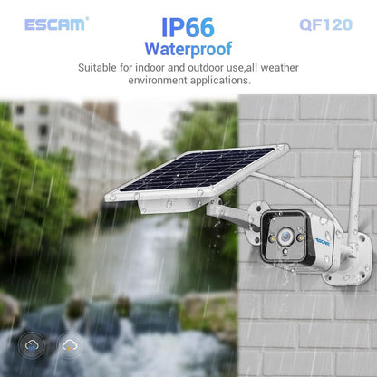 Waterproof Wifi Solar Camera With Night Vision & Motion Detection & Two Way Audio & Tf Card - 1080P
