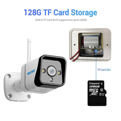 Waterproof Wifi Solar Camera With Night Vision & Motion Detection & Two Way Audio & Tf Card - 1080P