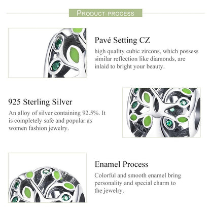 925 Sterling Silver Tree Of Life Bracelet Charm