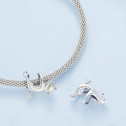 925 Sterling Silver White Cat Beaded Bracelet Bsc520 Sr
