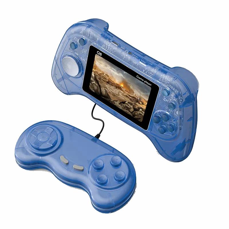 Q8 Handheld Game Console - 3.0 Screen 800 Built-In Games Tv Connection - Transparent Blue - Singles Transparent Gray