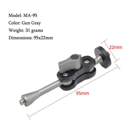 Yj Magic Arm Bracket Mount With 1 / 4 Inch Ball Head - Gun Gray