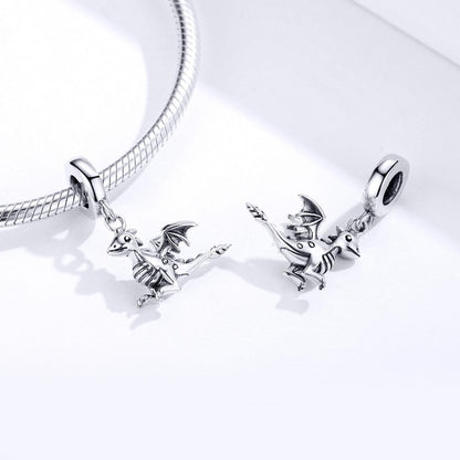 925 Sterling Silver Drogon Dinosaur Charm For Diy Bracelets