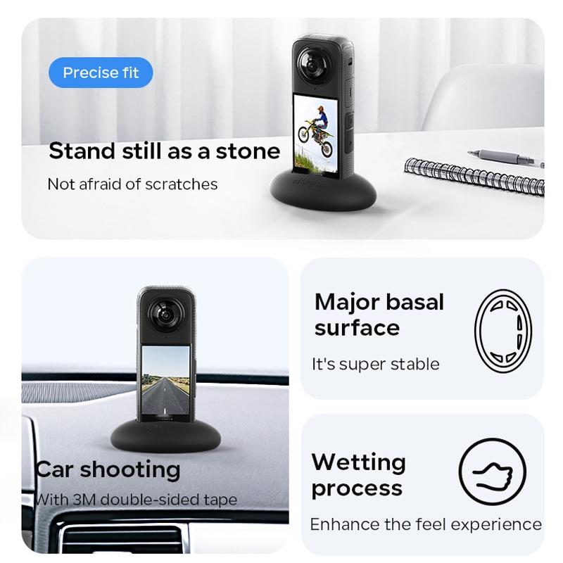 Insta360 X4 Vehicle Mount with Non-slip Silicone Base and Double-sided Glue - With Double Dided Glue