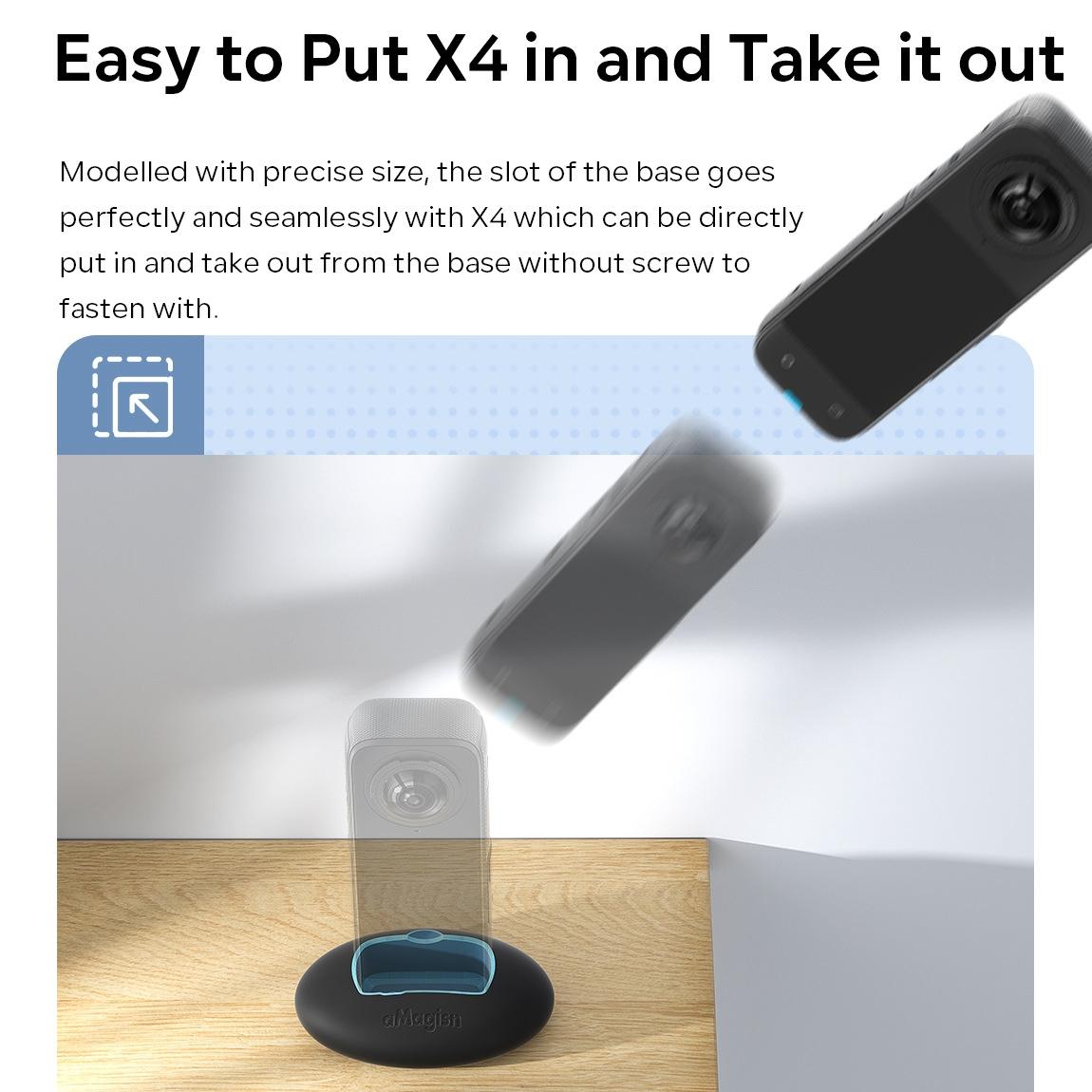 Insta360 X4 Vehicle Mount with Non-slip Silicone Base and Double-sided Glue - With Double Dided Glue