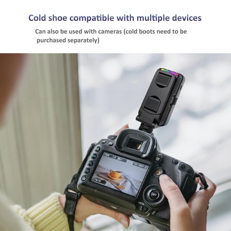 Foldable Rgb Fill Light with Phone Clip & Cold Shoe Interface