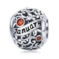 925 Sterling Silver Diy Birthstone Bracelet & Necklace Set January Style - January