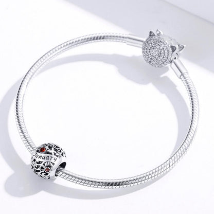 925 Sterling Silver Diy Birthstone Bracelet & Necklace Set January Style - January