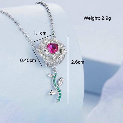 925 Sterling Silver Zirconia Rose Bracelet In