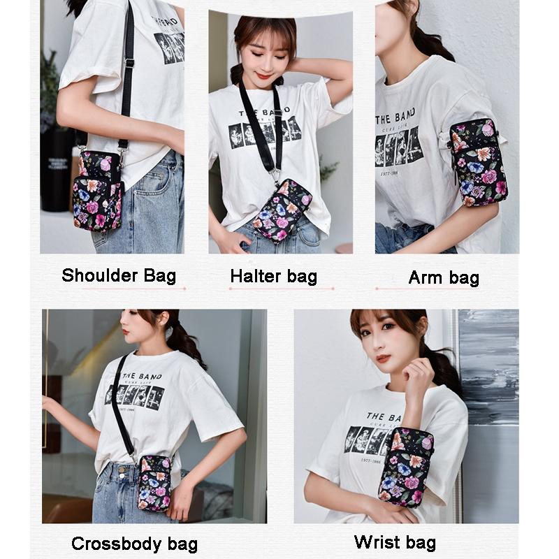 Animal Park Mini Crossbody Phone Wallet With Arm Band - Deep Blue Rose