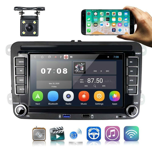 7 Inch Android Car Multimedia Player With Navigation Bluetooth Reversing Camera - Fits Volkswagen - Android 10.0 - 1 + 16G - Standard + 4Lights