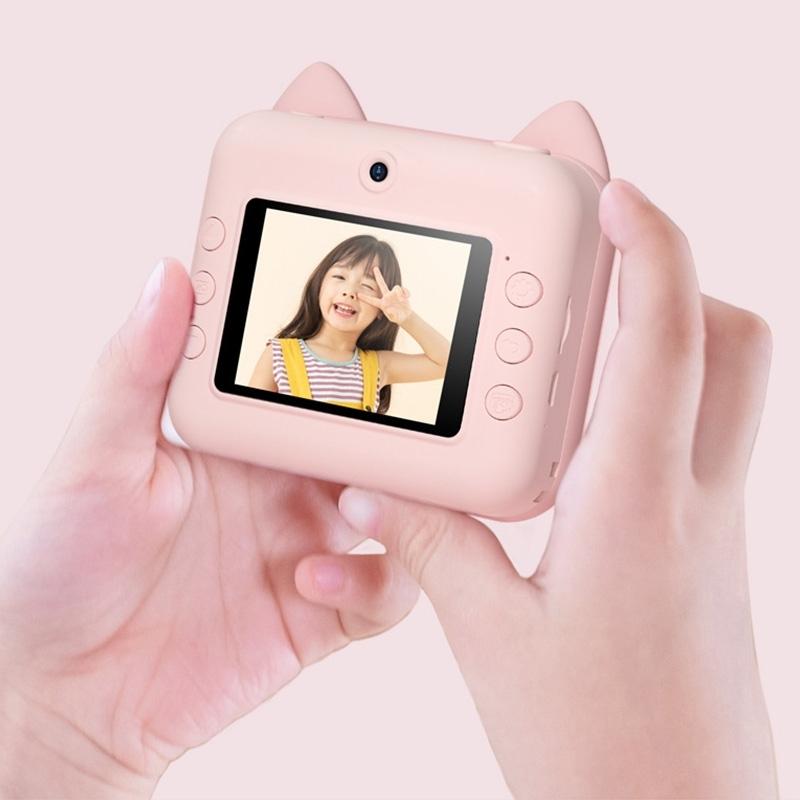 Instant Camera for Kids with Dual-lens Mini Print Green Dinosaur Design - Green Dinosaur No Card
