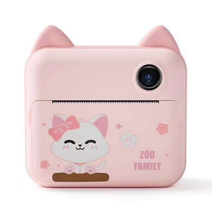 Instant Camera for Kids with Dual-lens Mini Print Green Dinosaur Design - Green Dinosaur No Card