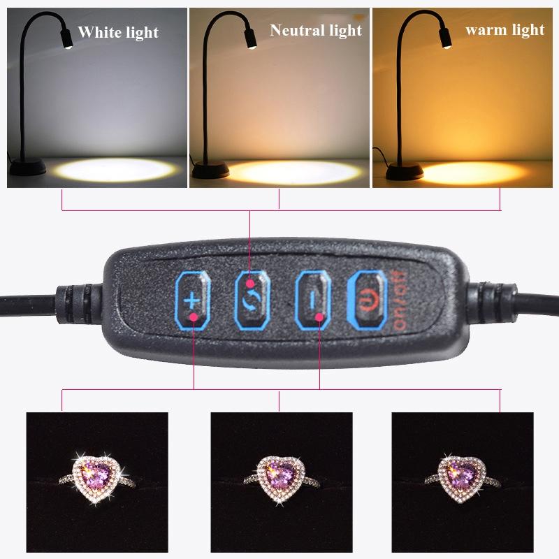 Adjustable Led Jewelry Table Lamp For Wenwan Diamond Jadeite Jade - Single Head