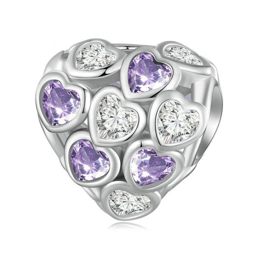 925 Sterling Silver Heart Infinity Bracelet With Zirconia Beads