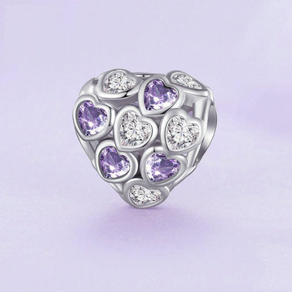925 Sterling Silver Heart Infinity Bracelet With Zirconia Beads