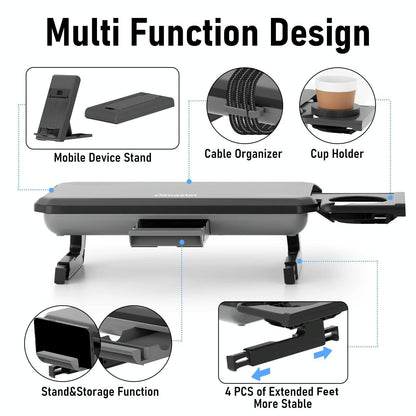 Adjustable Laptop Stand with Storage Drawer - Height Riser - Basic