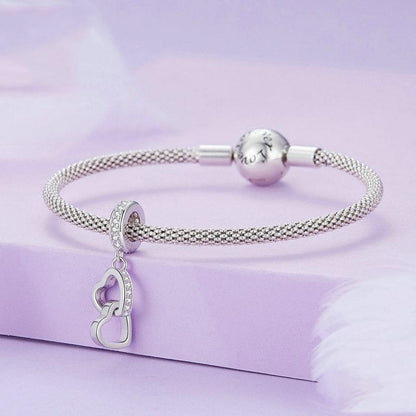 925 Sterling Silver Interlocking Love Heart Pendant