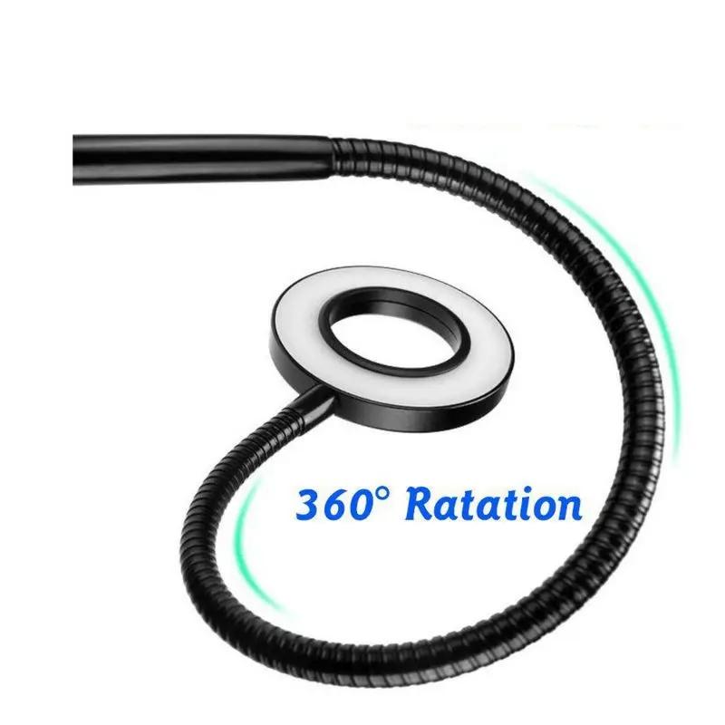 360 Degree Flexible Selfie Ring Light with Phone Holder for Live Streaming - 4 Inch
