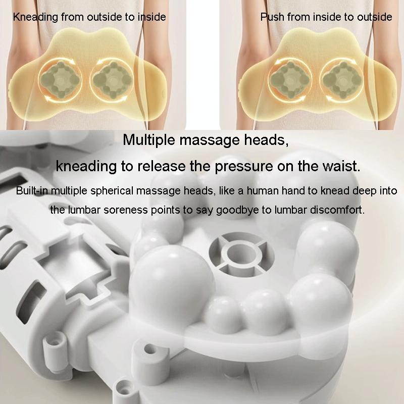 Multi-Function Lumbar Massager Hot Waist Massage Pillow Gray - Plug-In Model Yellow