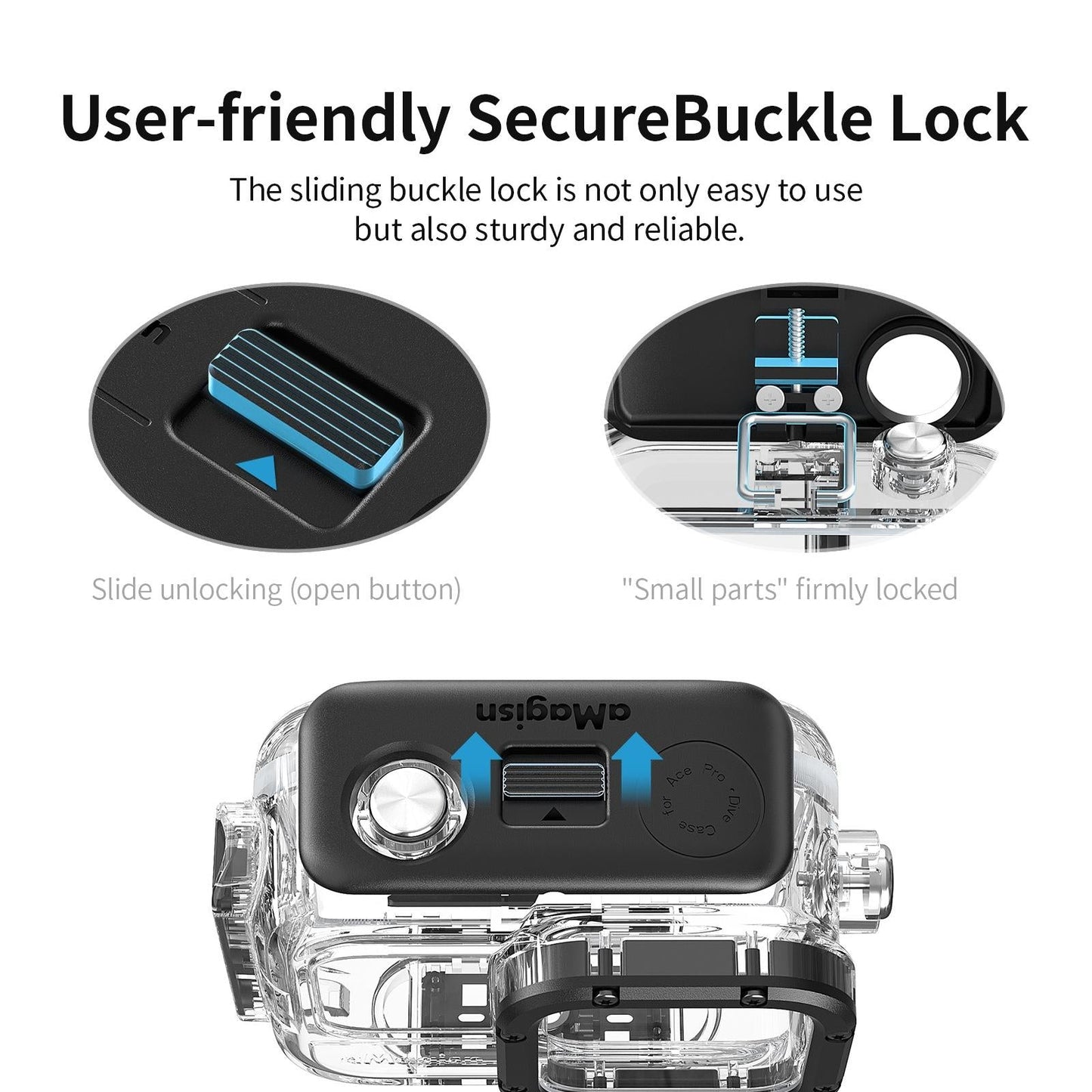 60m Waterproof Dive Shell for Magisn Camera - Horizontal & Vertical Shooting - For Insta360 Ace Pro