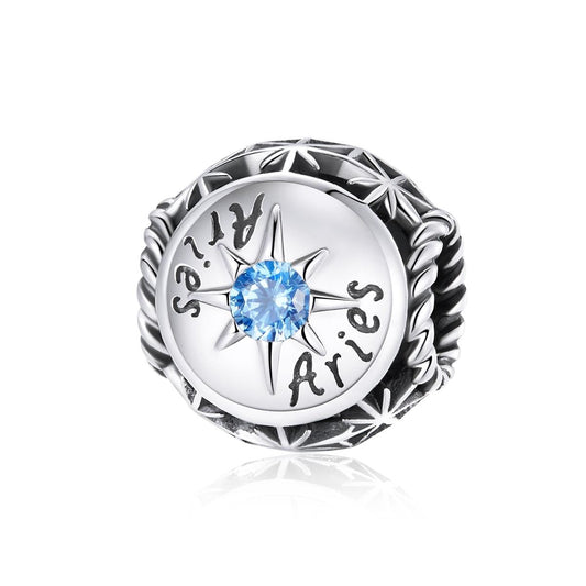 925 Sterling Silver Zodiac Zircon Bead Bracelet / Necklace Set Aries Style - Aries