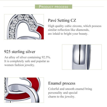 925 Sterling Silver Diy Heart Pendant With String