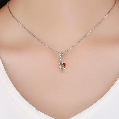 925 Sterling Silver Diy Heart Pendant With String