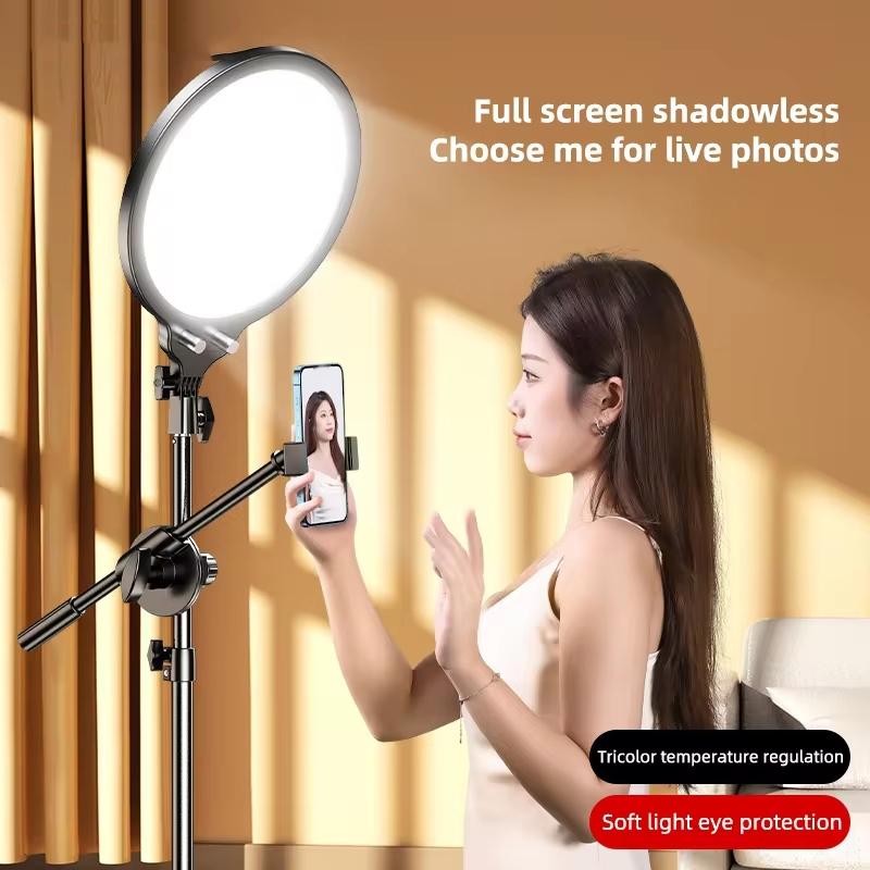 Full-screen 12.6 Selfie Ring Light Tripod Set - 210cm for Live Stream - 55Cm Bracket