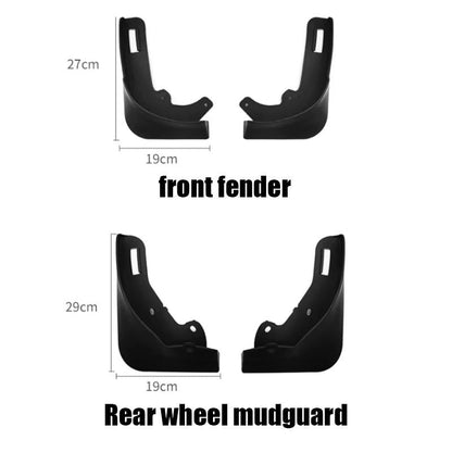 For Tesla Model Y Car Punch-Free Front And Rear Wheel Soft Rubber Fender Guard - Carbon Fiber - Matte Black