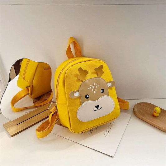 Adorable Bear Schoolbag For Kids - Cartoon Design - Deer Yellow