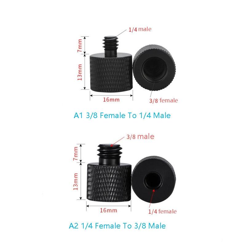 10-Piece Screw Adapter 3 / 8 Female To 1 / 4 Male - Black