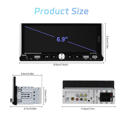 6.9 Inch Car Mp5 Player With Carplay Function & Backup Camera - Standard