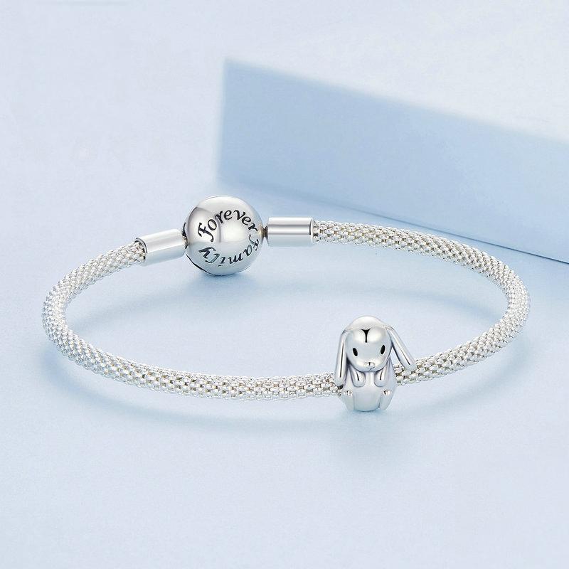 925 Sterling Silver Adorable Lop Rabbit Bracelet