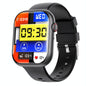 2.1 Inch Screen Smart Watch With Blood Sugar / Blood Oxygen Monitoring / Sos Alarm / 100+ Sports Modes - Black 3-Bead Steel - Black Silicone