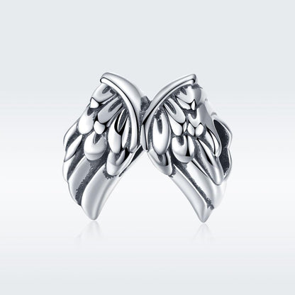 925 Sterling Silver Angel Wing Beads For Diy Bracelets Style - Bead