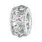 925 Sterling Silver Flower Hollow Pattern Bracelet With Zircon Beads