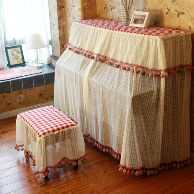 Lace Embroidered Piano Dust Cover - 150X35X110Cm