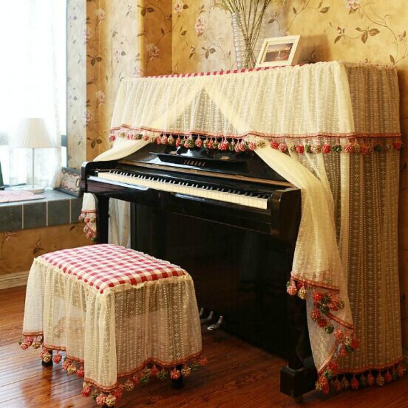 Lace Embroidered Piano Dust Cover - 150X35X110Cm
