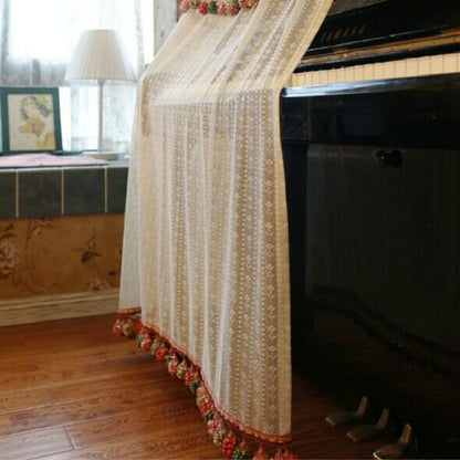Lace Embroidered Piano Dust Cover - 150X35X110Cm