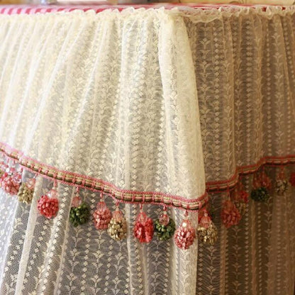 Lace Embroidered Piano Dust Cover - 150X35X110Cm