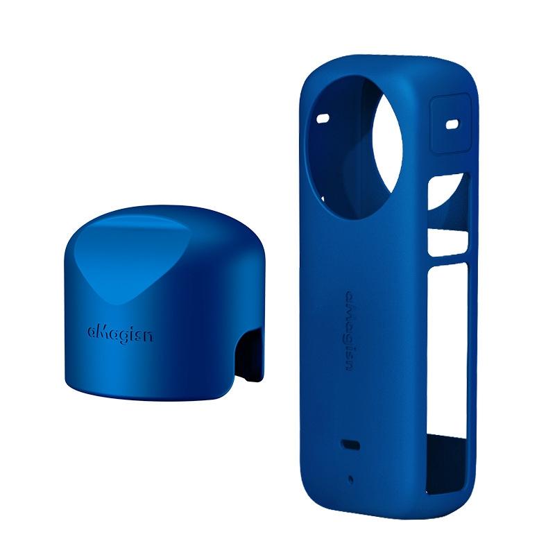 Amagisn Silicone Protective Cover for Insta360 X3 Body - Body+Lens Case (Black)