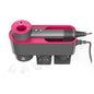Wall Mounted Hair Dryer Bracket Storage Rack Black Nickel - With Hand Dryer Purple Red